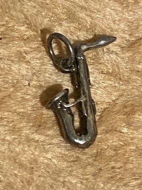 Silver Saxophone Charm Pendant